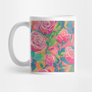 Preppy roses oil painting Mug